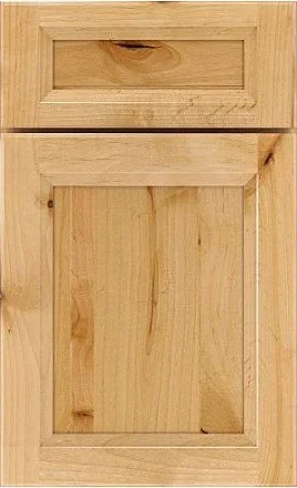Natural maple wood kitchen cabinet door displaying organic grain patterns.